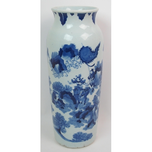 65 - A Chinese blue and white sleeve vase