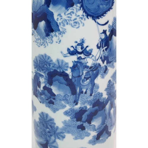 65 - A Chinese blue and white sleeve vase