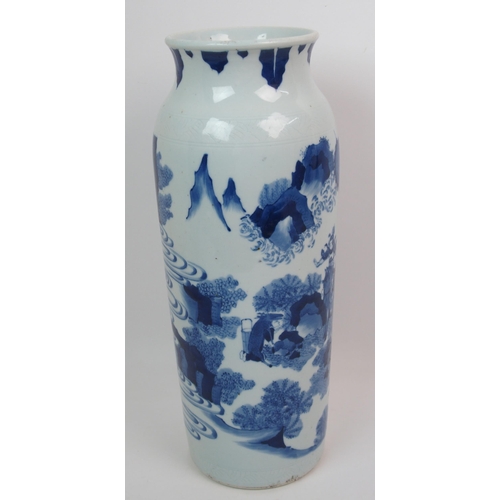 65 - A Chinese blue and white sleeve vase