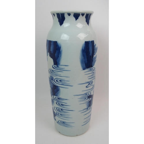 65 - A Chinese blue and white sleeve vase