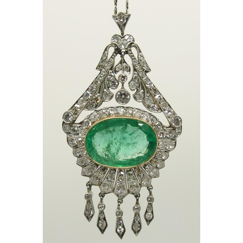 654 - A Belle Epoch emerald and diamond suite