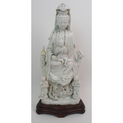 66 - A Chinese blanc de chine figure of Guanyin