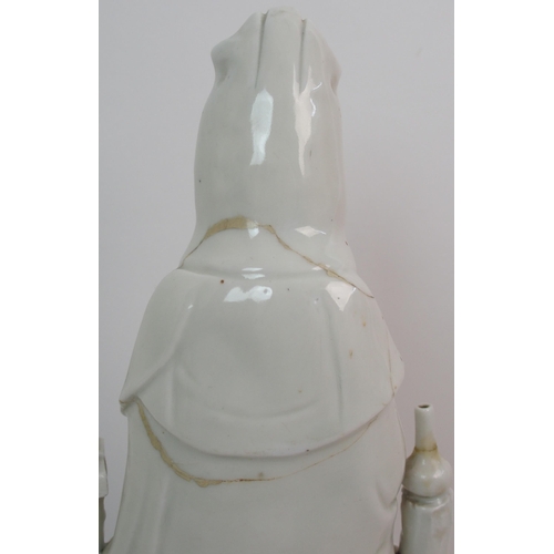 66 - A Chinese blanc de chine figure of Guanyin