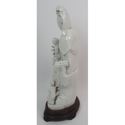 66 - A Chinese blanc de chine figure of Guanyin