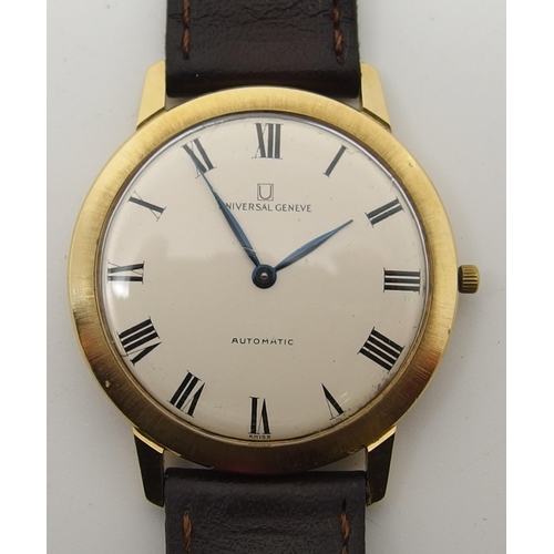 666 - A gents 18ct gold Universal Geneve automatic wristwatch