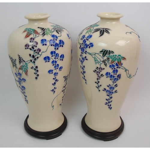 69 - A pair of Japanese baluster vases