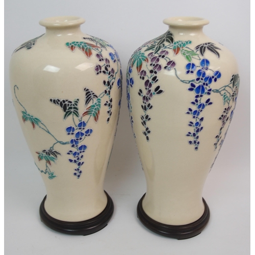 69 - A pair of Japanese baluster vases