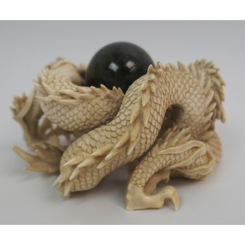 70 - A Japanese ivory model of a dragon