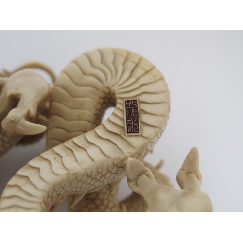 70 - A Japanese ivory model of a dragon