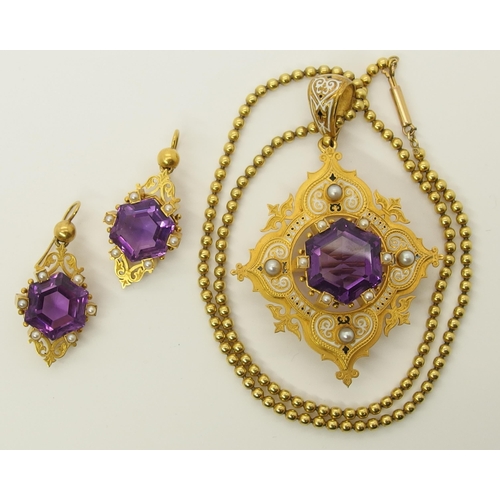 714 - A boxed suite of Victorian Gothic style jewels