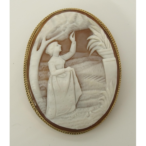 720 - A 9ct gold mounted large shell cameo