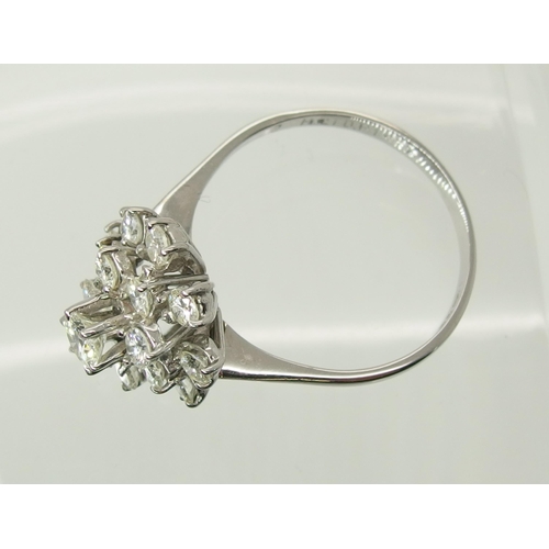 733 - An 18ct gold diamond cluster ring