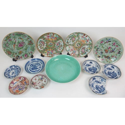 75 - A quantity of Chinese plates and saucers