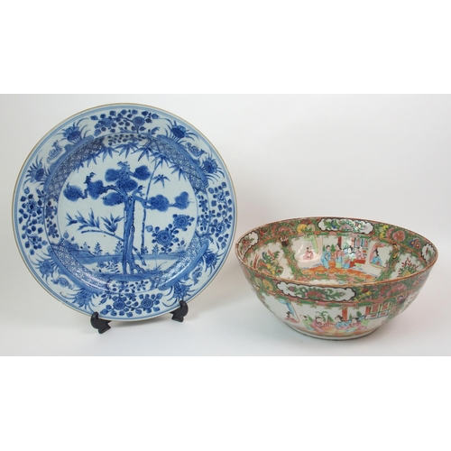 79 - A Chinese blue and white dish