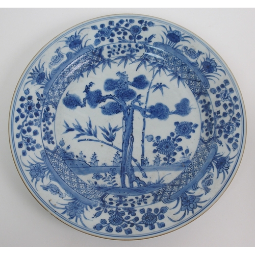 79 - A Chinese blue and white dish