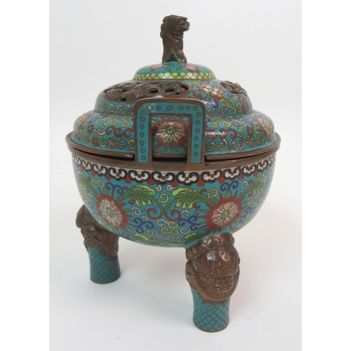 85 - A Chinese cloisonne censer