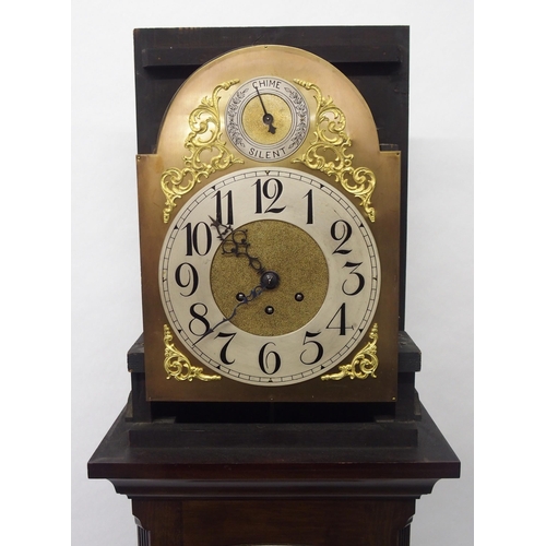 851 - An Edwardian mahogany and inlaid longcase clock