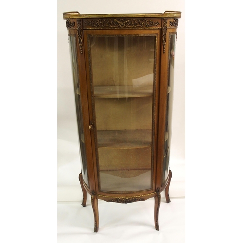 858 - A Louis XVI style mahogany bowfront display cabinet