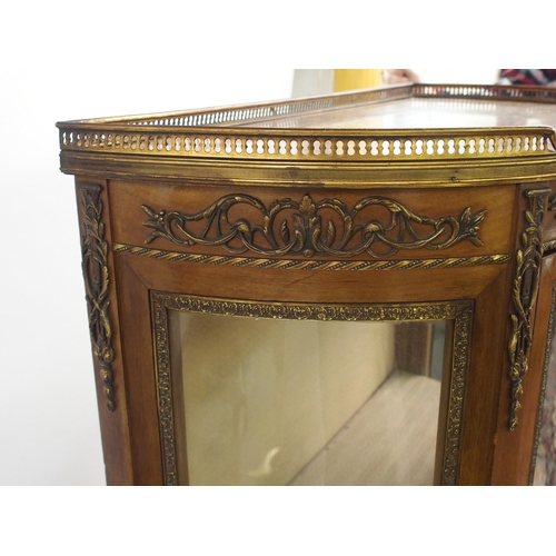 858 - A Louis XVI style mahogany bowfront display cabinet