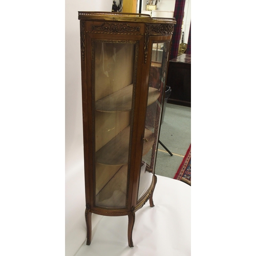 858 - A Louis XVI style mahogany bowfront display cabinet