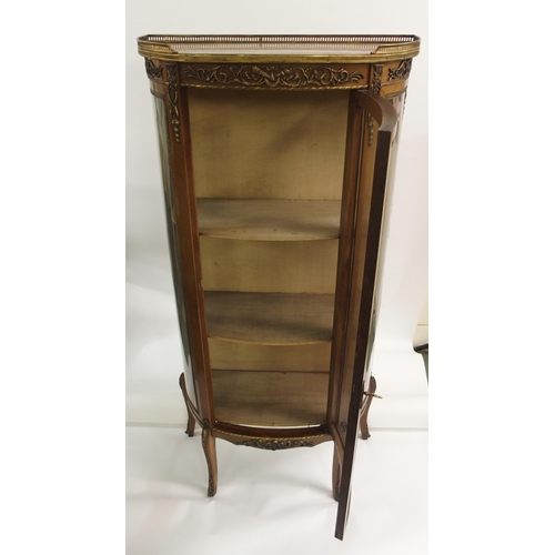 858 - A Louis XVI style mahogany bowfront display cabinet