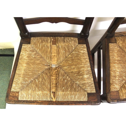 860 - A set of fourteen early 20th Century ash ladderback dining chairs