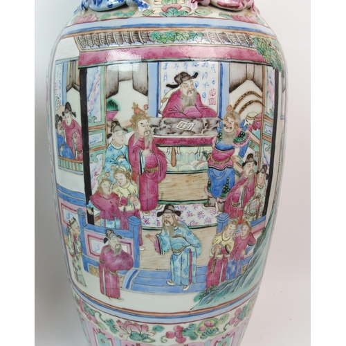 87 - A large Chinese blue and white baluster vase