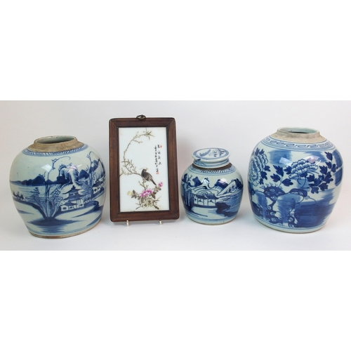 88 - Two Provincial blue and white jars