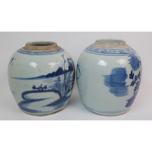 88 - Two Provincial blue and white jars