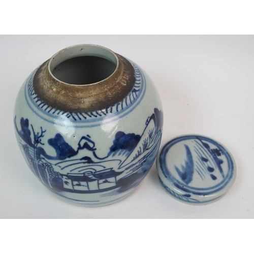 88 - Two Provincial blue and white jars