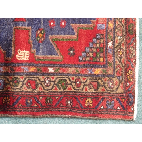 884 - A red and blue ground Hamadan runner