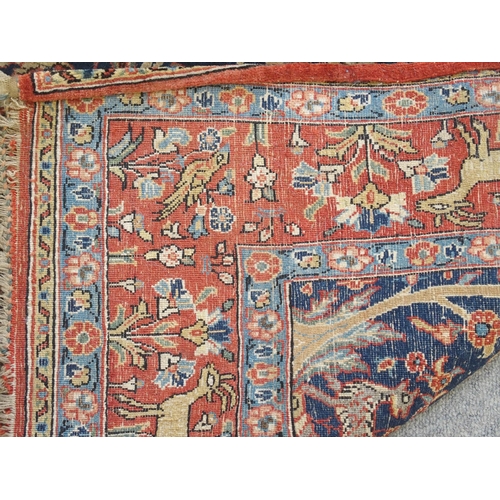 892 - A blue ground tree of life rug