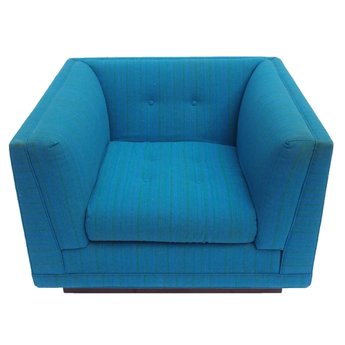 898 - A large G-plan blue upholstered three piece suite