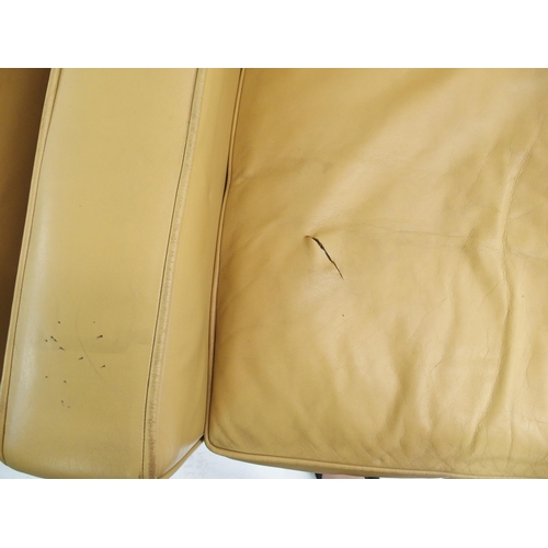 902 - A pair of Jens Risom 1960's mustard leather armchairs