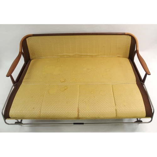 906 - A 1970's Greaves and Thomas teak framed upholstered sofa bed