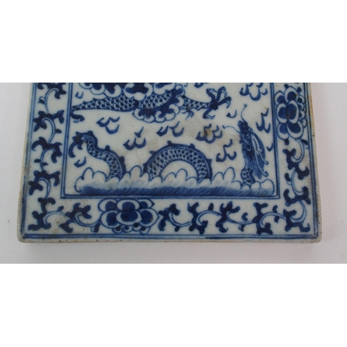 91 - A Chinese blue and white tile