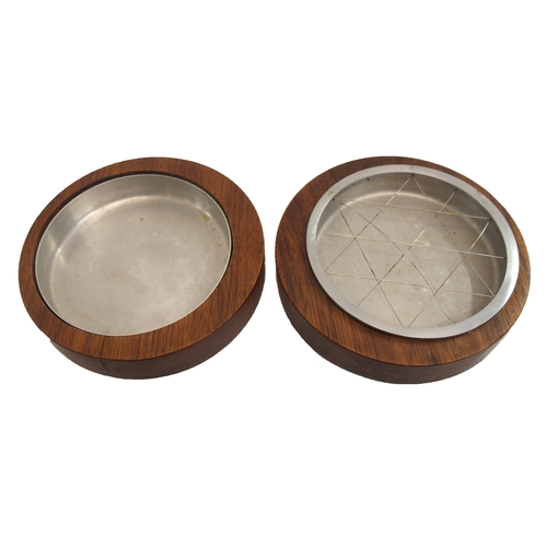 912 - A pair of Jens Risom teak 1960's ashtrays