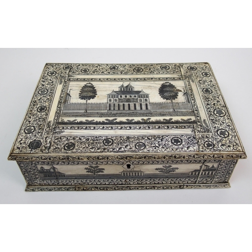 132 - An Anglo-Indian Vizagapatam ivory writing box