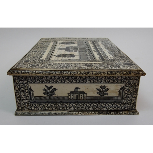 132 - An Anglo-Indian Vizagapatam ivory writing box