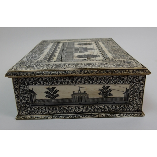 132 - An Anglo-Indian Vizagapatam ivory writing box