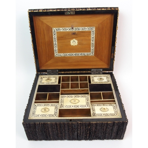 133 - An Anglo-Indian Vizagapatam elk antler sewing box