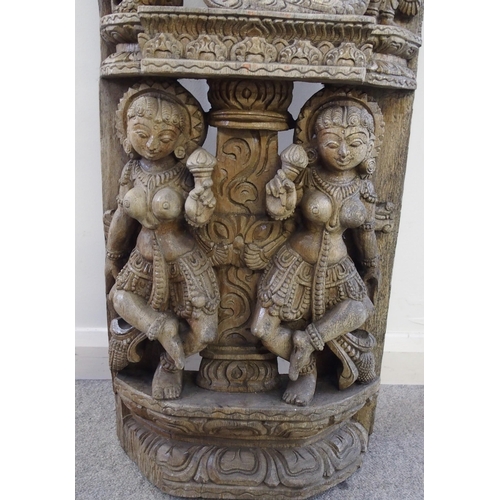 139 - A large Burmese carved hardwood panel