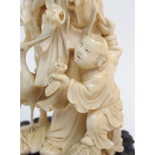 141 - A Chinese carved ivory figure of Shou Lao