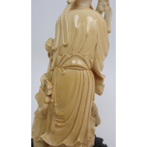 141 - A Chinese carved ivory figure of Shou Lao