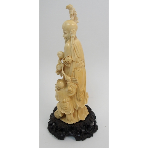 141 - A Chinese carved ivory figure of Shou Lao