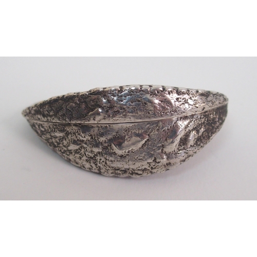 166 - A late Victorian silver novelty Brazil nut snuff box