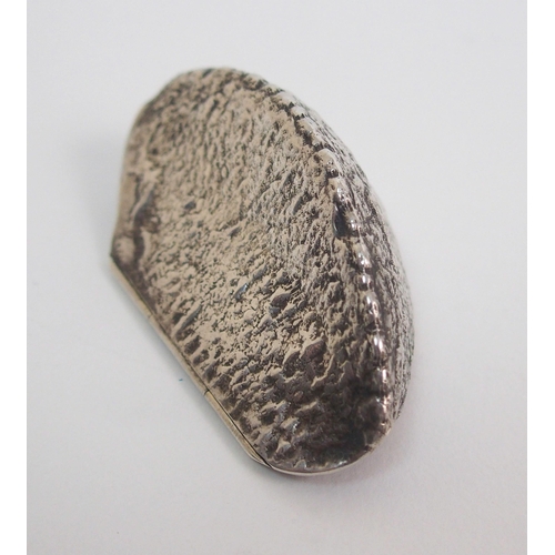 166 - A late Victorian silver novelty Brazil nut snuff box