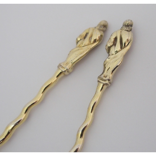 170 - A pair of cased silver-gilt apostle spoons