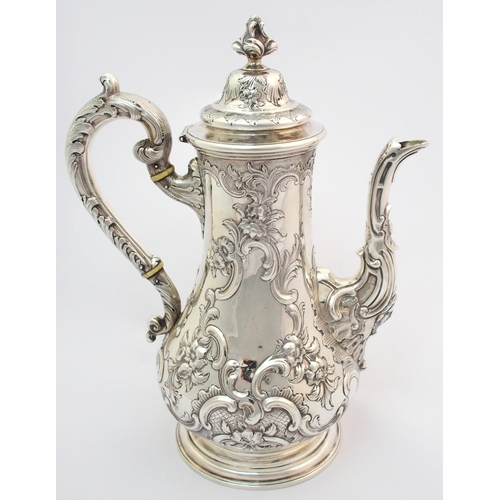 172 - A Victorian silver coffee pot