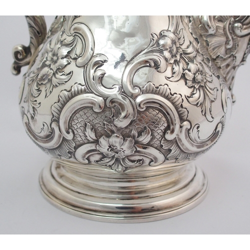 172 - A Victorian silver coffee pot